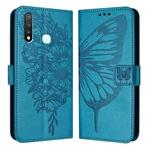 For vivo Y19/Y5s/U3/U20/Z5i Embossed Butterfly Leather Phone Case(Blue)