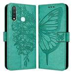 For vivo Y19/Y5s/U3/U20/Z5i Embossed Butterfly Leather Phone Case(Green)