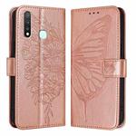 For vivo Y19/Y5s/U3/U20/Z5i Embossed Butterfly Leather Phone Case(Rose Gold)