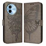 For vivo Y38 5G Embossed Butterfly Leather Phone Case(Grey)