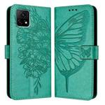 For vivo Y52s 5G / iQOO U3 / Y31s 5G Embossed Butterfly Leather Phone Case(Green)