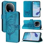 For vivo Y300 Embossed Butterfly Leather Phone Case(Blue)