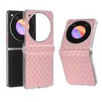 For ZTE nubia Flip 3 in 1 Woven Texture Frosted Translucent Frame PU Phone Case(Pink)