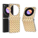 For ZTE nubia Flip 3 in 1 Woven Texture Frosted Translucent Frame PU Phone Case(Gold)