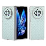 For vivo X Fold3 Woven Texture Frosted Translucent Frame PU Phone Case(Light Green)
