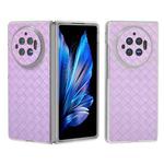For vivo X Fold3 Woven Texture Frosted Translucent Frame PU Phone Case(Purple)