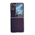 For OPPO Find N2 Flip Kevlar Carbon Fiber Ultra-thin Shockproof Phone Case(Purple)