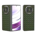 For Huawei Mate X5 Woven Texture Frosted Translucent Frame PU Phone Case(Green)