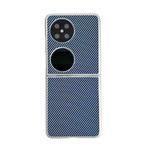 For Huawei P50 Pocket Kevlar Carbon Fiber Ultra-thin Shockproof Phone Case(Blue)