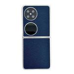 For Huawei P50 Pocket Kevlar Carbon Fiber Ultra-thin Shockproof Phone Case(Dark Blue)