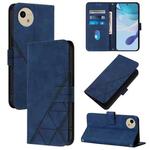 For Sharp Aquos Wish4 Crossbody 3D Embossed Flip Leather Phone Case(Blue)