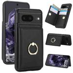 For Google Pixel 8 RFID Anti-theft Card Ring Holder Phone Case(Black)