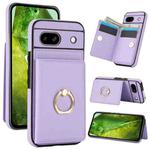 For Google Pixel 8a RFID Anti-theft Card Ring Holder Phone Case(Purple)
