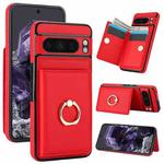 For Google Pixel 8 Pro RFID Anti-theft Card Ring Holder Phone Case(Red)