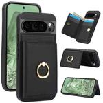 For Google Pixel 9 RFID Anti-theft Card Ring Holder Phone Case(Black)