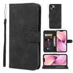 For iPhone 13 mini Skin Feel Geometric Lines Leather Phone Case(Black)