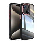 For iPhone 13 Acrylic Hybrid TPU Armor Shockproof Phone Case(Black Red)