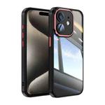 For iPhone 12 Acrylic Hybrid TPU Armor Shockproof Phone Case(Black Red)