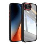 For iPhone 16e Acrylic Hybrid TPU Armor Shockproof Phone Case(Black Red)