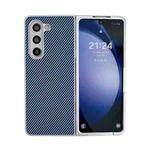 For Samsung Galaxy Z Fold5 Kevlar Carbon Fiber Ultra-thin Shockproof Phone Case(Blue)
