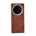 For vivo X Fold3 Pro Skin Feel Leather Texture Pearlescent Paint Shockproof Phone Case(Brown)