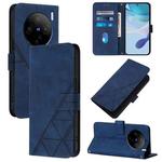 For vivo X100s Crossbody 3D Embossed Flip Leather Phone Case(Blue)