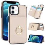 For iPhone 11 RFID Anti-theft Card Ring Holder Phone Case(White)