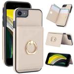 For iPhone 8 Plus / 7 Plus RFID Anti-theft Card Ring Holder Phone Case(White)