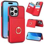 For iPhone 16 Pro RFID Anti-theft Card Ring Holder Phone Case(Red)