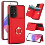 For Samsung Galaxy A53 4G/5G RFID Anti-theft Card Ring Holder Phone Case(Red)