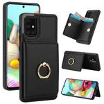 For Samsung Galaxy A51 4G RFID Anti-theft Card Ring Holder Phone Case(Black)