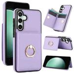 For Samsung Galaxy S23 FE 5G RFID Anti-theft Card Ring Holder Phone Case(Purple)