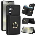 For Samsung Galaxy S24+ 5G RFID Anti-theft Card Ring Holder Phone Case(Black)