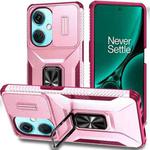 For OnePlus Nord CE3 5G Sliding Camshield Holder Phone Case(Pink + Rose Red)