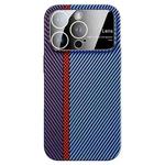 For iPhone 13 Pro Large Window Carbon Fiber Shockproof Phone Case(Purple Blue)