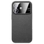 For iPhone 11 Large Window Carbon Fiber Shockproof Phone Case(Black)