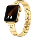 For Apple Watch SE 2023 40mm Cross Bracelet Stainless Steel Watch Band(Gold)