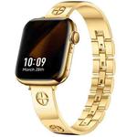 For Apple Watch Series 5 44mm Cross Bracelet Stainless Steel Watch Band(Gold)