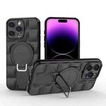 For iPhone 15 Pro Max Airbag TPU + PC Shockproof Phone Case with Holder(Black)