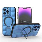 For iPhone 15 Pro Max Airbag TPU + PC Shockproof Phone Case with Holder(Blue)