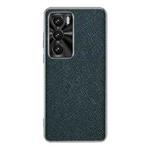 For OPPO Reno12 Global Silver Edge Cross Texture PU Leather Phone Case(Dark Green)