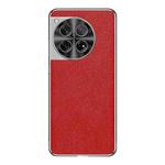 For OnePlus 12 Silver Edge Cross Texture PU Leather Phone Case(Red)