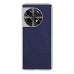 For OnePlus Ace 2 Silver Edge Cross Texture PU Leather Phone Case(Sapphire Blue)