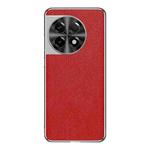 For OnePlus Ace 2 Silver Edge Cross Texture PU Leather Phone Case(Red)