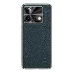 For vivo iQOO Neo8 Pro Silver Edge Cross Texture PU Leather Phone Case(Dark Green)