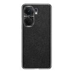 For vivo iQOO Neo9 Silver Edge Cross Texture PU Leather Phone Case(Black)