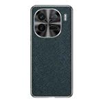 For vivo iQOO 12 Silver Edge Cross Texture PU Leather Phone Case(Dark Green)