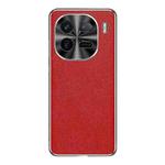 For vivo iQOO 12 Silver Edge Cross Texture PU Leather Phone Case(Red)