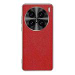 For vivo X100 Ultra Silver Edge Cross Texture PU Leather Phone Case(Red)