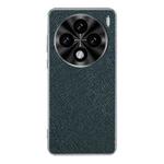 For vivo X100s Silver Edge Cross Texture PU Leather Phone Case(Dark Green)